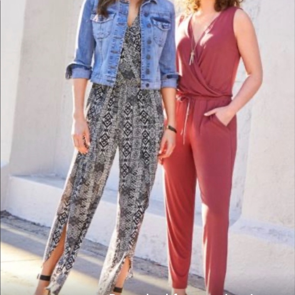 Mauve Sz L Michael Stars Jumpsuit